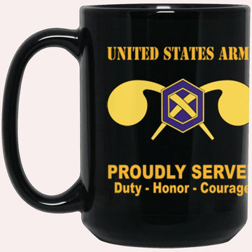 Us Army Mug, Veterans Mug, US Army Chemical Corps Proudly Served Core Values Black Mug, Us Army Coffee Mug, Military Coffee Mugs