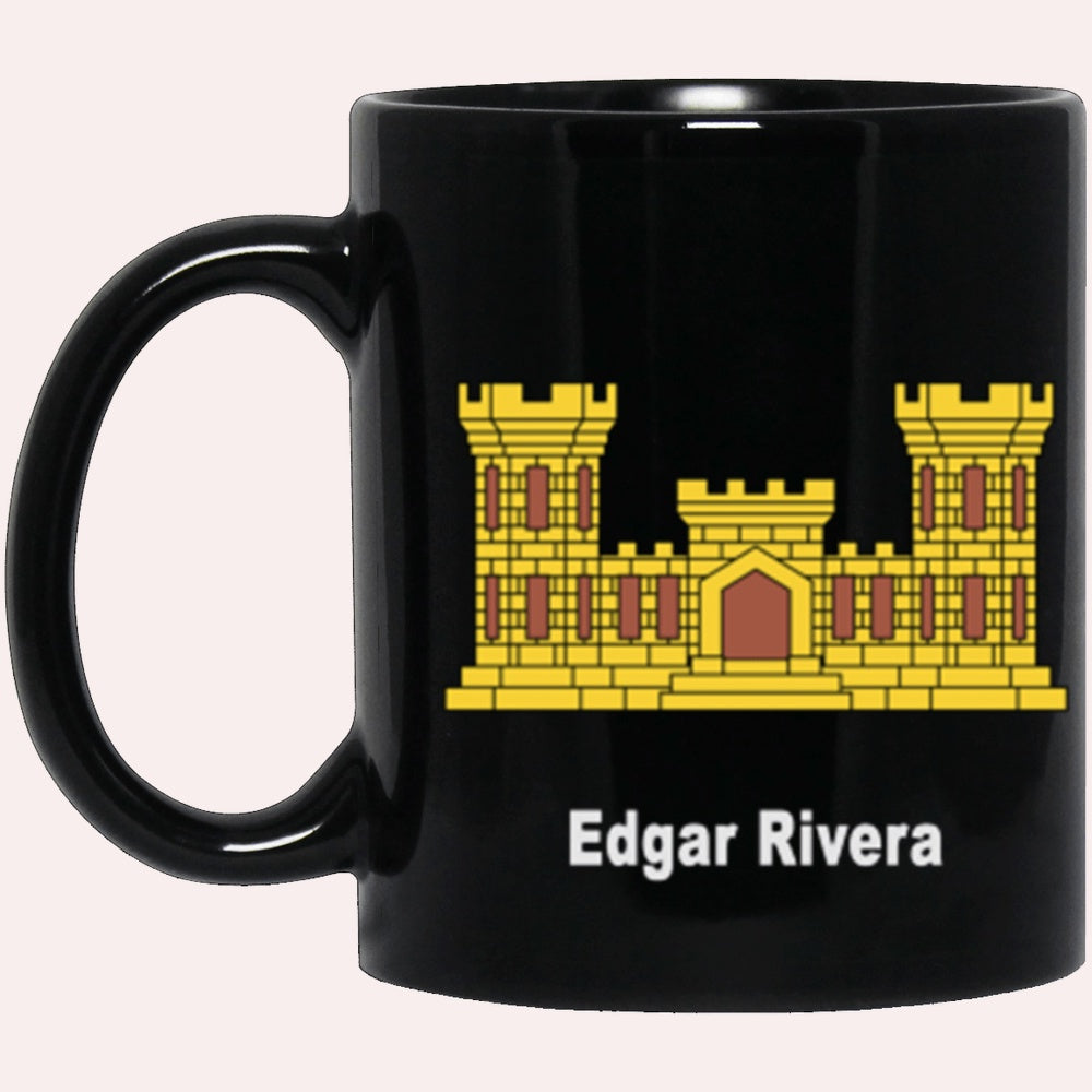 Us Army Mug, Veterans Mug, US Army Corp of Engineers, Signal Corps, Quatermaster Corps Edgar Rivera Black Mug
