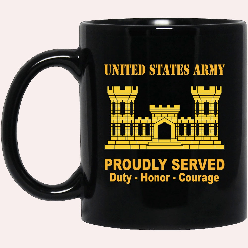 Us Army Mug, Veterans Mug, US Army Corps of Engineers Black Mug, Us Army Coffee Mug, Military Coffee Mugs