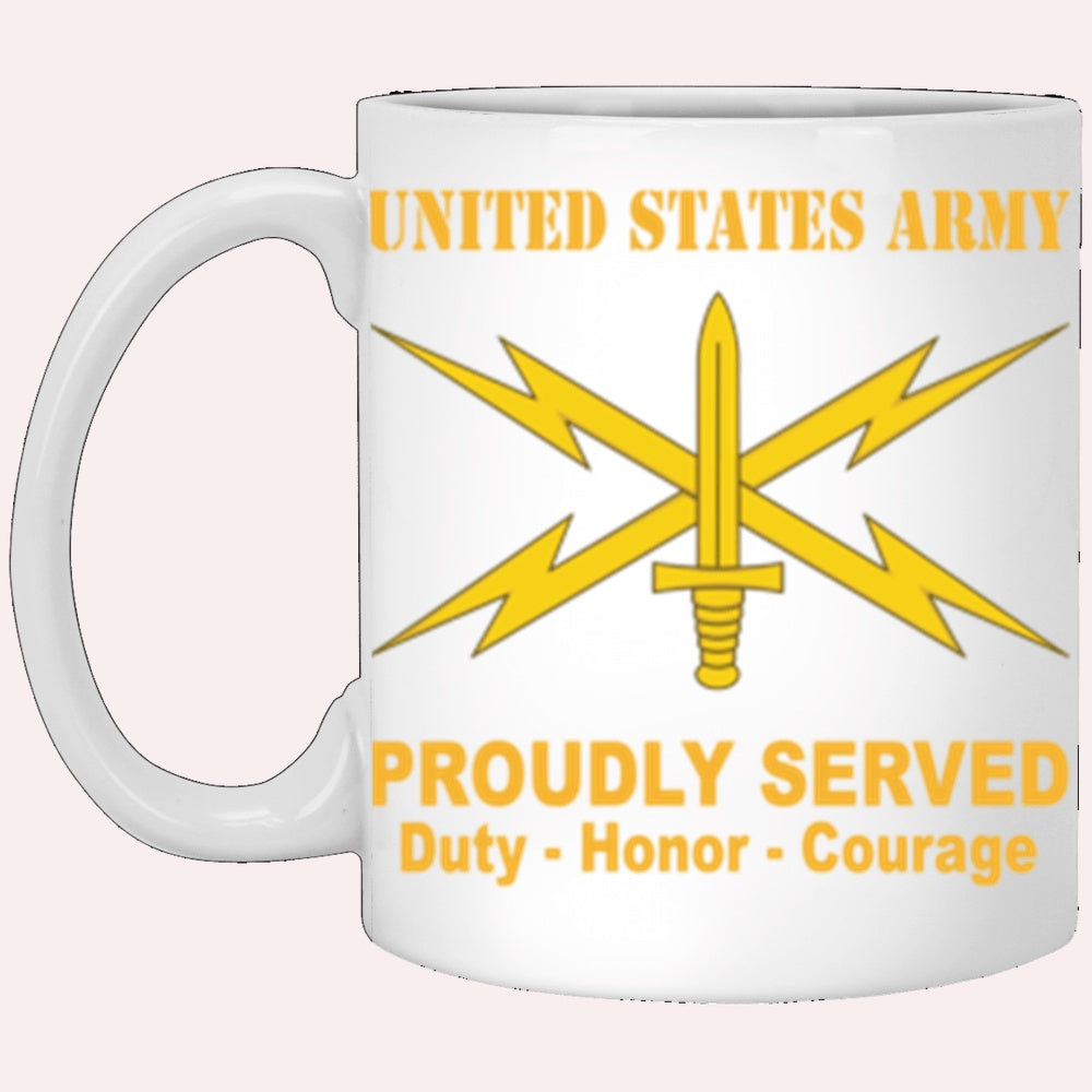 Us Army Mug, Veterans Mug, US Army Cyber Corps Proudly Served Core Values White Mug, Us Army Coffee Mug, Military Coffee Mugs
