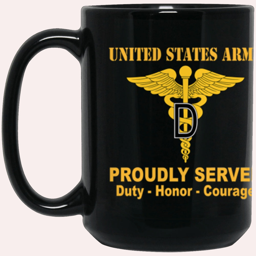 Us Army Mug, Veterans Mug, US Army Dental Corps Proudly Served Core Values Black Mug, Us Army Coffee Mug, Military Coffee Mugs