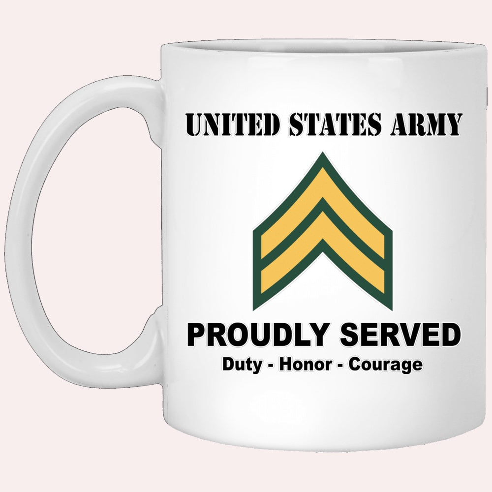 Us Army Mug, Veterans Mug, US Army E4 Corporal E4 CPL Noncommissioned Officer Ranks White Coffee Mug