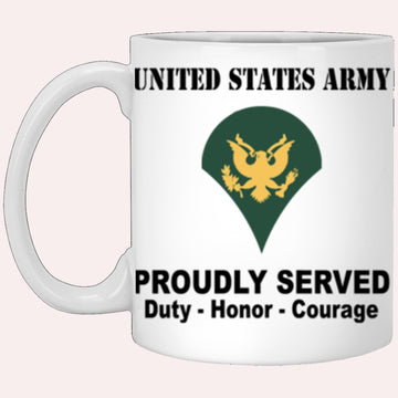 Us Army Mug, Veterans Mug, US Army E4 SPC E4 Specialist Ranks Proudly Served Core Values White Mug