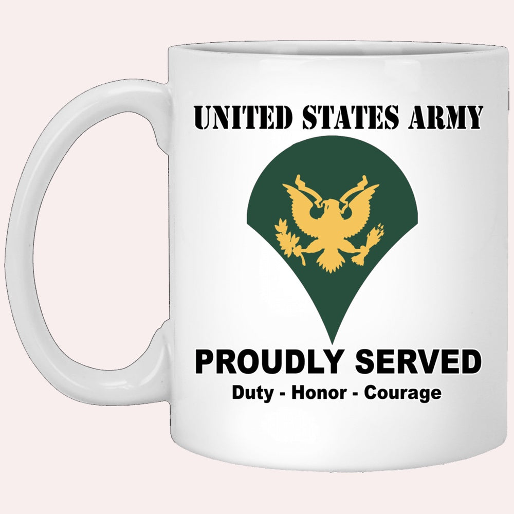 Us Army Mug, Veterans Mug, US Army E4 SPC E4 Specialist Ranks White Coffee Mug, Us Army Coffee Mug, Military Coffee Mugs