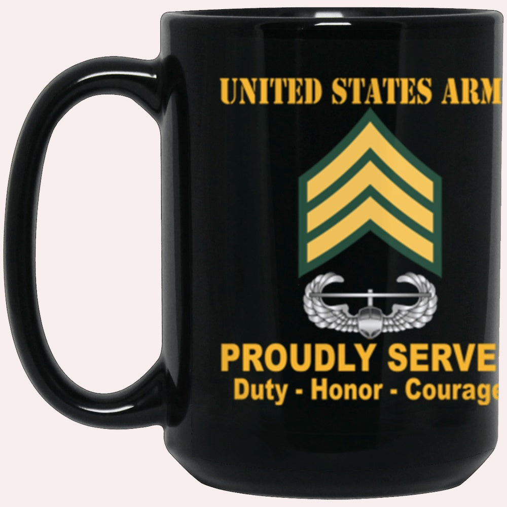 Us Army Mug, Veterans Mug, US Army E5 SGT Air Assault Wings Badg Black Mug, Us Army Coffee Mug, Military Coffee Mugs