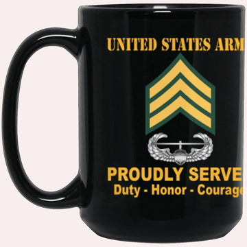 Us Army Mug, Veterans Mug, US Army E5 SGT Air Assault Wings Badg Black Mug, Us Army Coffee Mug, Military Coffee Mugs