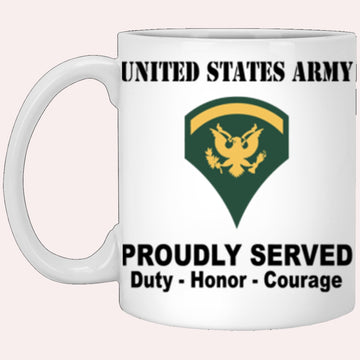 Us Army Mug, Veterans Mug, US Army E5 SPC E5 Specialist Ranks Proudly Served Core Values White Mug