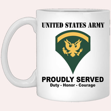 Us Army Mug, Veterans Mug, US Army E5 SPC E5 Specialist Ranks White Coffee Mug  Silver Stainless Travel Mug