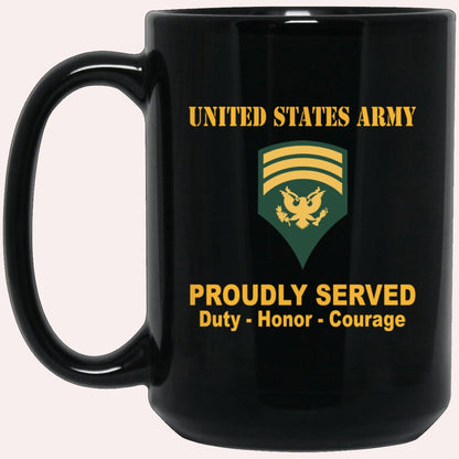 Us Army Mug, Veterans Mug, US Army E7 SPC E7 Specialist Ranks Proudly Served Black Mug Black Mug, Us Army Coffee Mug, Military Coffee Mugs