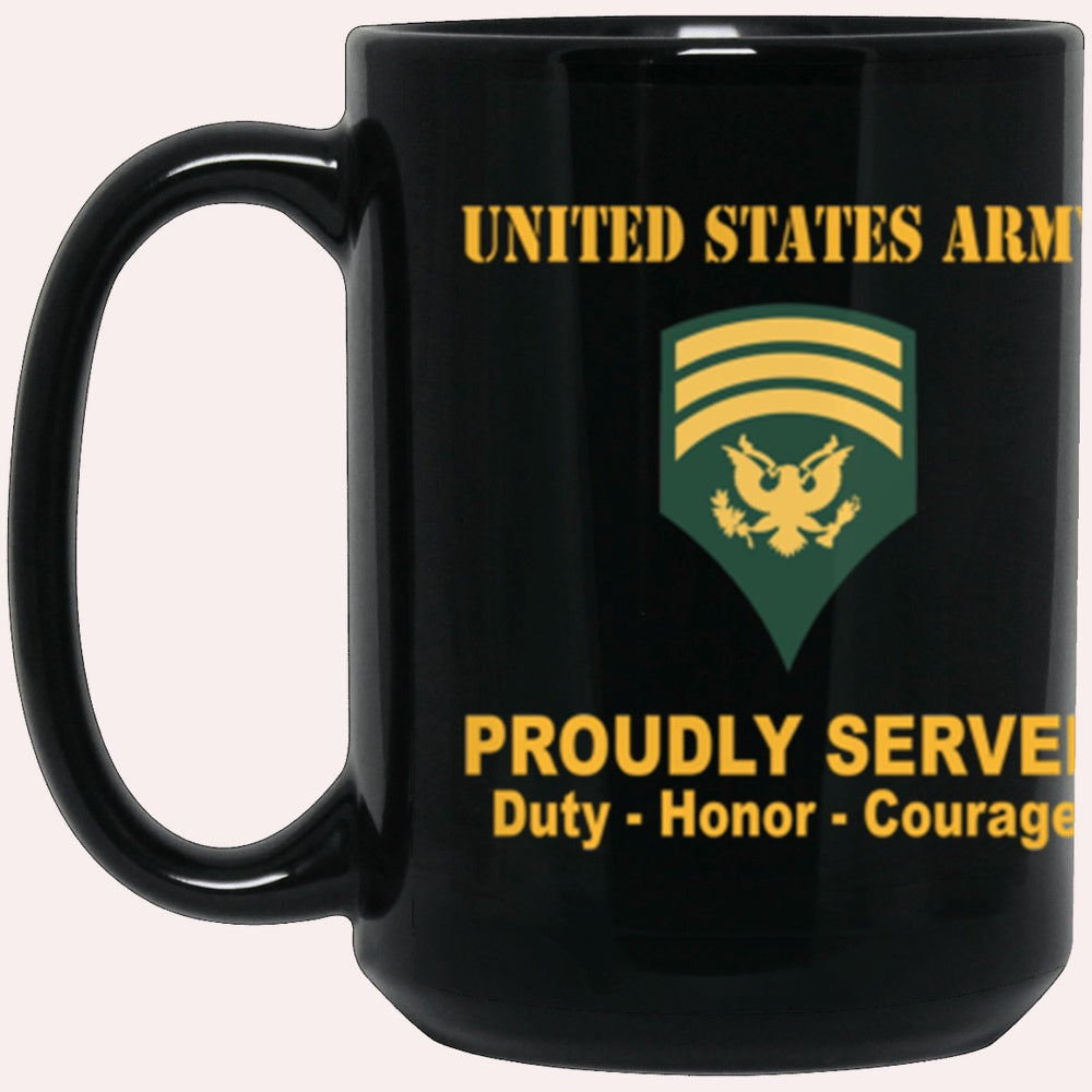 Us Army Mug, Veterans Mug, US Army E7 SPC E7 Specialist Ranks Proudly Served Core Values Black Mug, Us Army Coffee Mug, Military Coffee Mugs