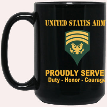 Us Army Mug, Veterans Mug, US Army E7 SPC E7 Specialist Ranks Proudly Served Core Values Black Mug, Us Army Coffee Mug, Military Coffee Mugs