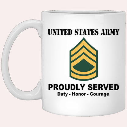 Us Army Mug, Veterans Mug, US Army E7 Sergeant First Class E7 SFC Noncommissioned Officer Ranks White Coffee Mug