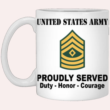 Us Army Mug, Veterans Mug, US Army E8 First Sergeant E8 1SG Noncommissioned Officer Ranks Proudly Served Core Values White Mug