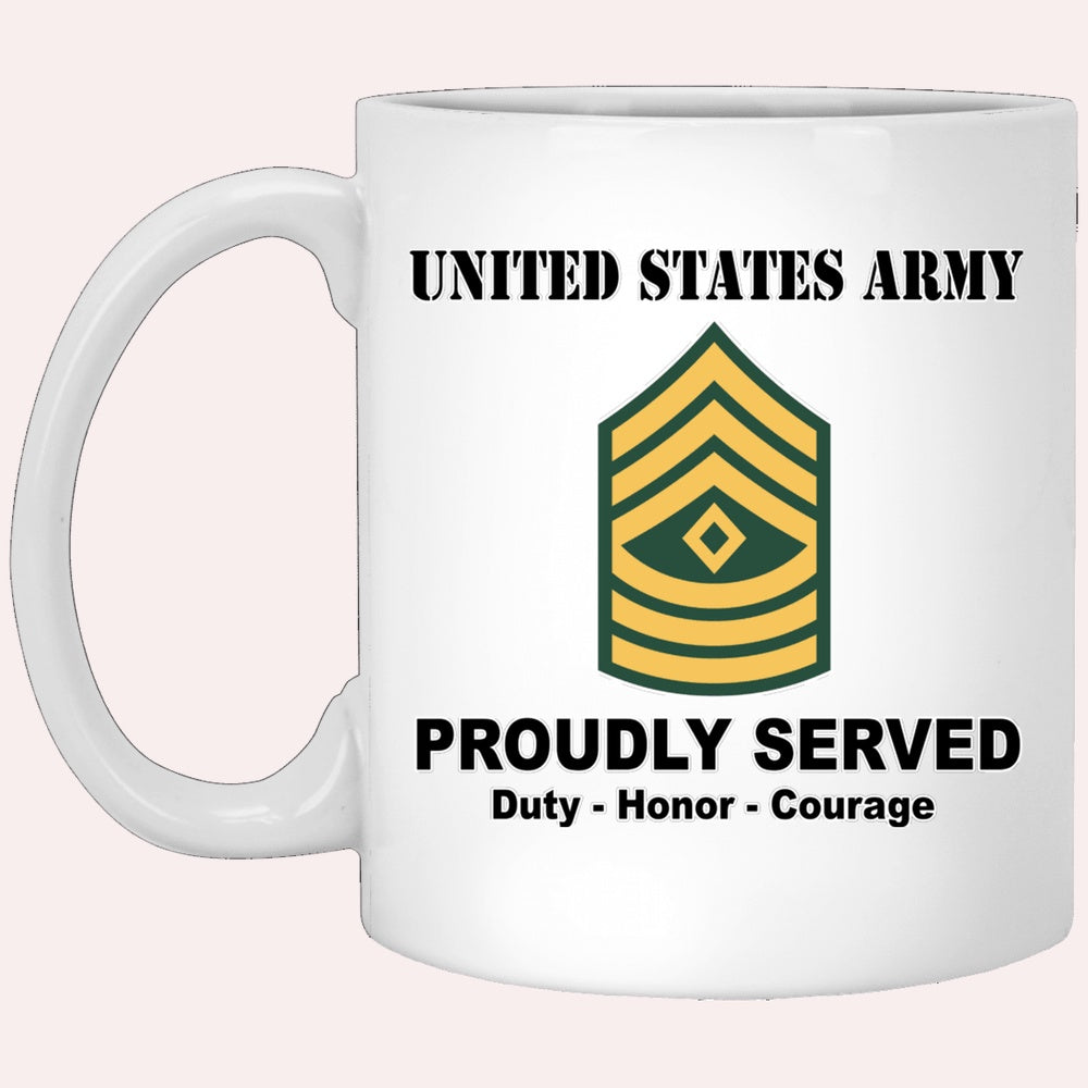 Us Army Mug, Veterans Mug, US Army E8 First Sergeant E8 1SG Noncommissioned Officer Ranks White Coffee Mug