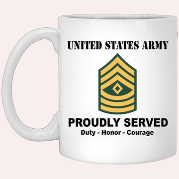 Us Army Mug, Veterans Mug, US Army E8 First Sergeant E8 1SG Noncommissioned Officer Ranks White Coffee Mug