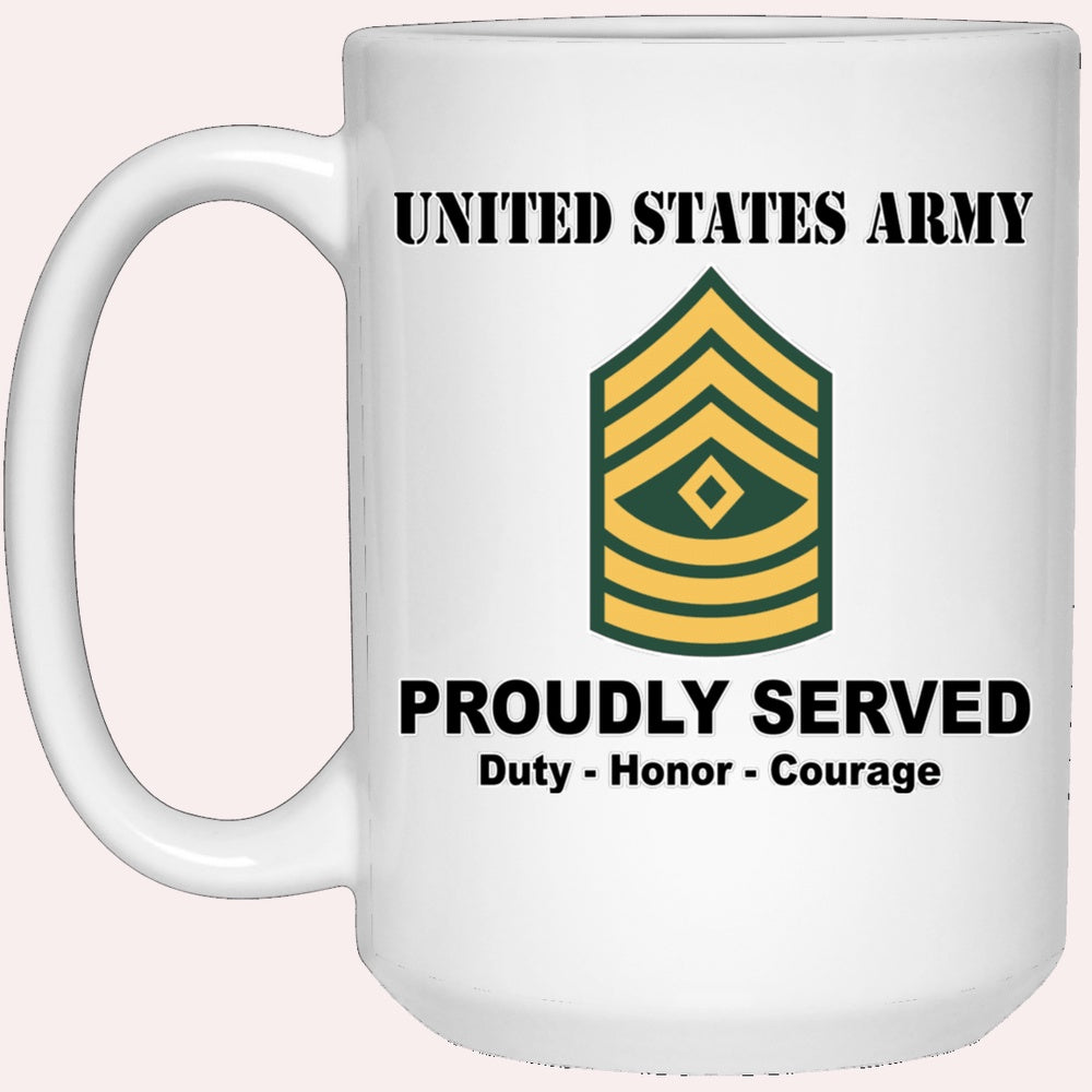 Us Army Mug, Veterans Mug, US Army E8 First Sergeant E8 1SG Noncommissioned Officer Ranks White Coffee Mug