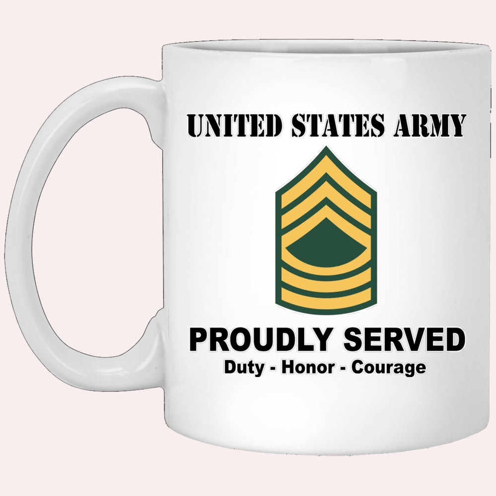 Us Army Mug, Veterans Mug, US Army E8 Master Sergeant E8 MSG Noncommissioned Officer Ranks White Coffee Mug, Us Army Coffee Mug, Military Coffee Mugs