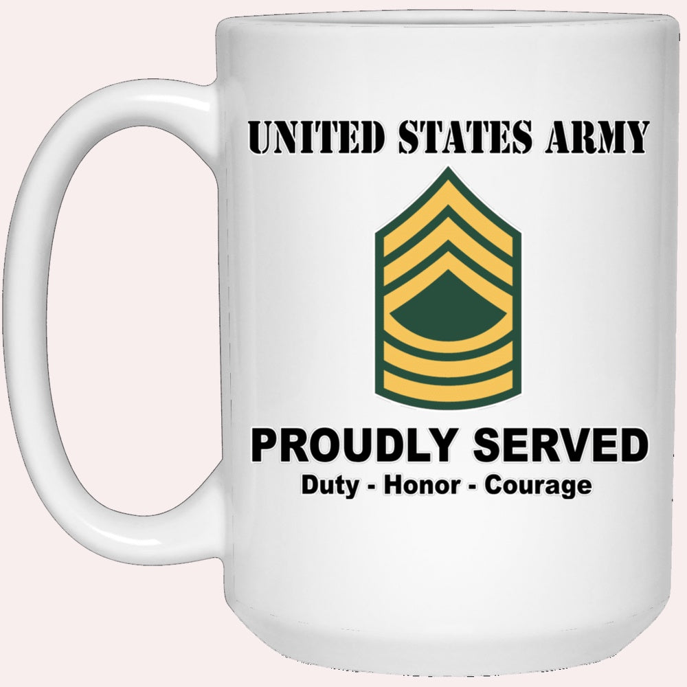 Us Army Mug, Veterans Mug, US Army E8 Master Sergeant E8 MSG Noncommissioned Officer Ranks White Coffee Mug, Us Army Coffee Mug, Military Coffee Mugs