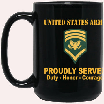 Us Army Mug, Veterans Mug, US Army E8 SPC E8 Specialist Ranks Proudly Served Core Values Black Mug, Us Army Coffee Mug, Military Coffee Mugs