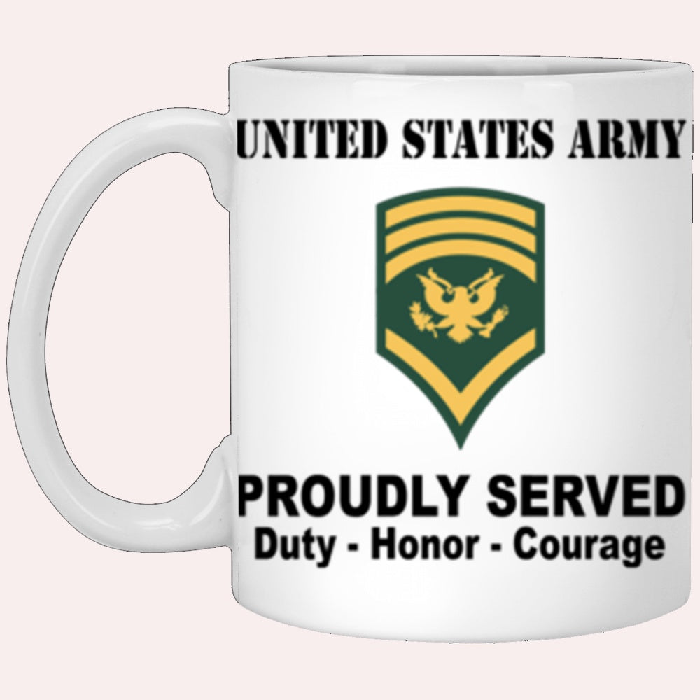 Us Army Mug, Veterans Mug, US Army E8 SPC E8 Specialist Ranks Proudly Served Core Values White Mug, Us Army Coffee Mug, Military Coffee Mugs