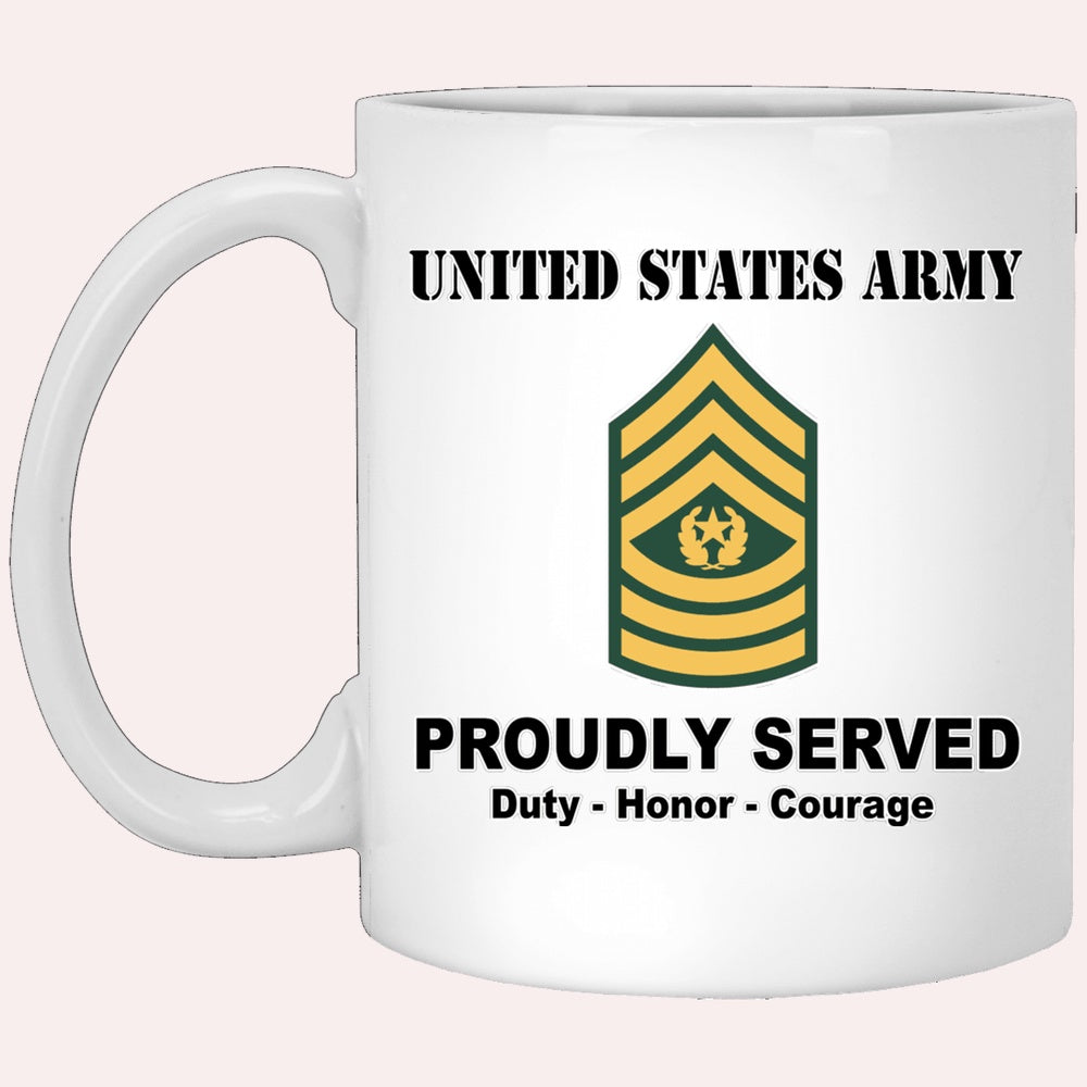 Us Army Mug, Veterans Mug, US Army E9 Command Sergeant Major E9 CSM Noncommissioned Officer Ranks White Coffee Mug
