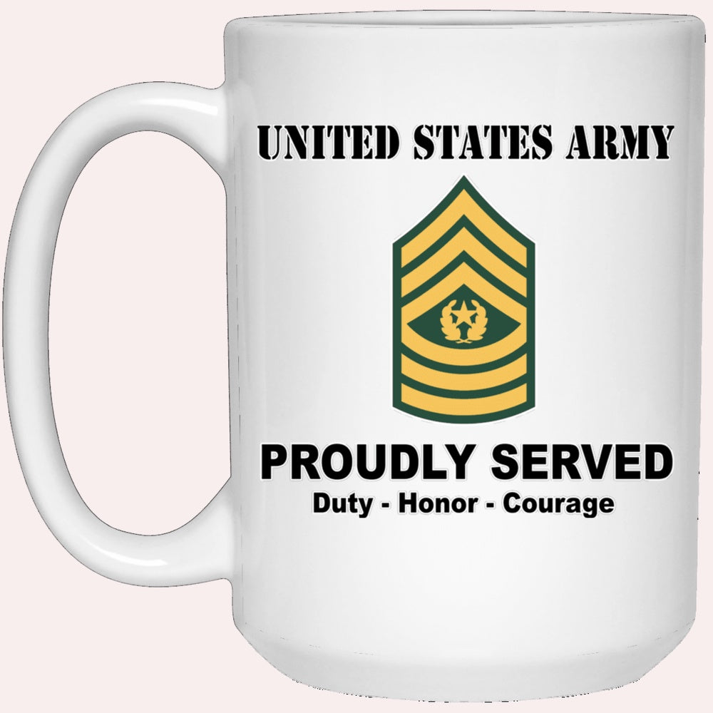 Us Army Mug, Veterans Mug, US Army E9 Command Sergeant Major E9 CSM Noncommissioned Officer Ranks White Coffee Mug