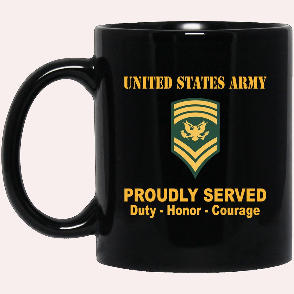 Us Army Mug, Veterans Mug, US Army E9 SPC E9 Specialist Ranks Proudly Served Black Mug Black Mug