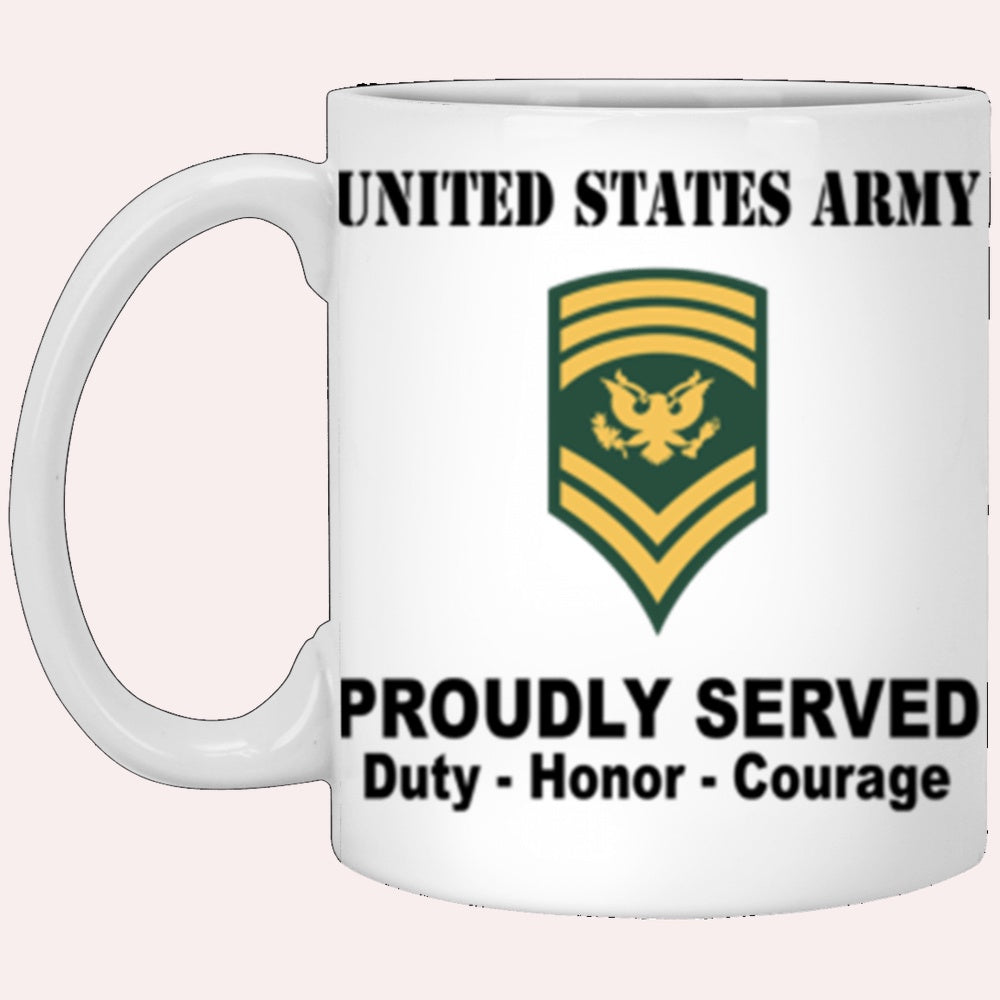 Us Army Mug, Veterans Mug, US Army E9 SPC E9 Specialist Ranks Proudly Served Core Values White Mug