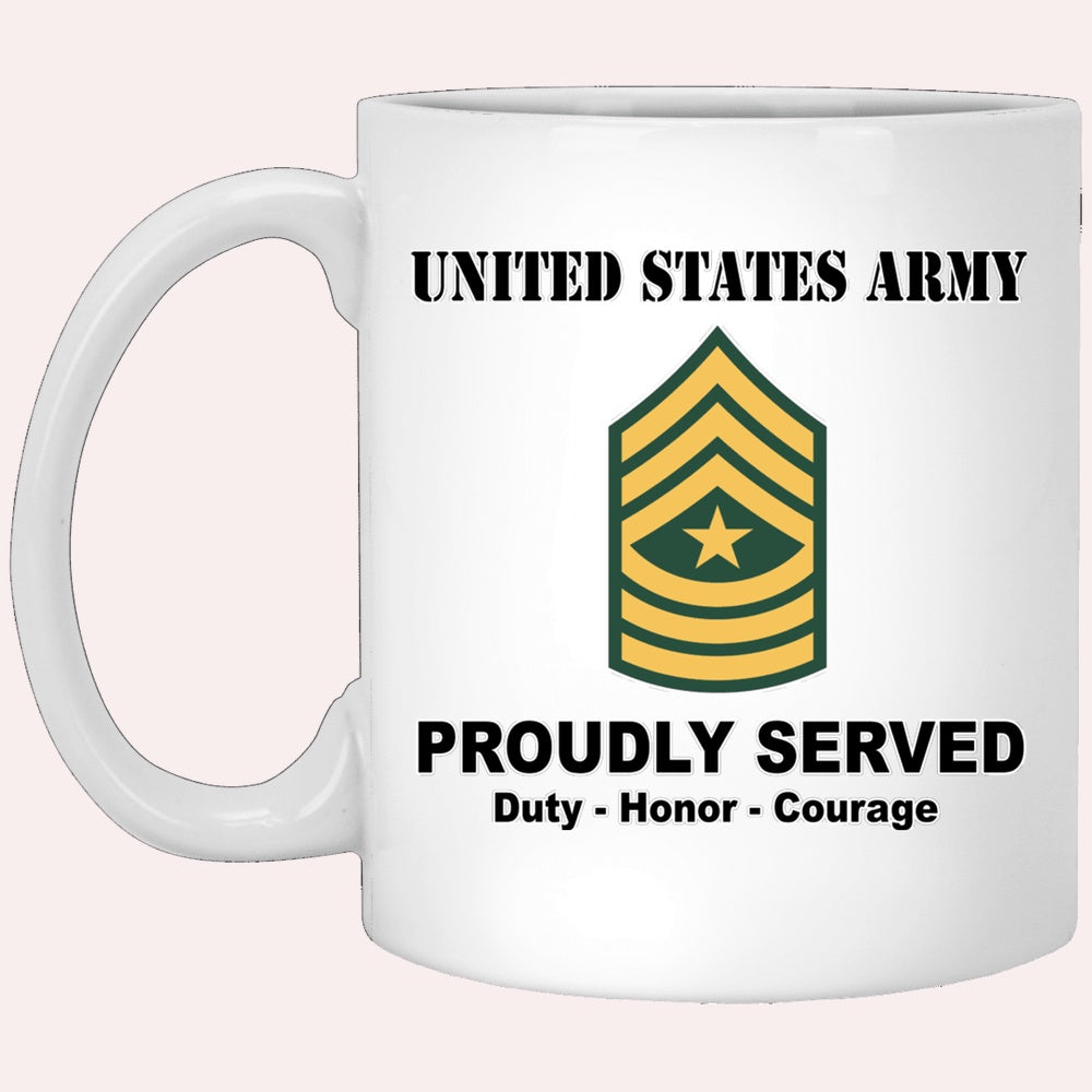 Us Army Mug, Veterans Mug, US Army E9 Sergeant Major E9 SGM Noncommissioned Officer Ranks White Coffee Mug