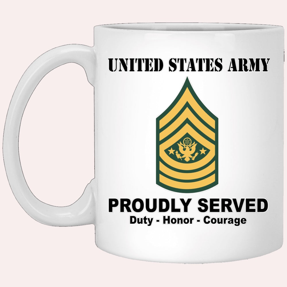 Us Army Mug, Veterans Mug, US Army E9 Sergeant Major of the Army E9 SMA Noncommissioned Officer (Special) Ranks White Coffee Mug