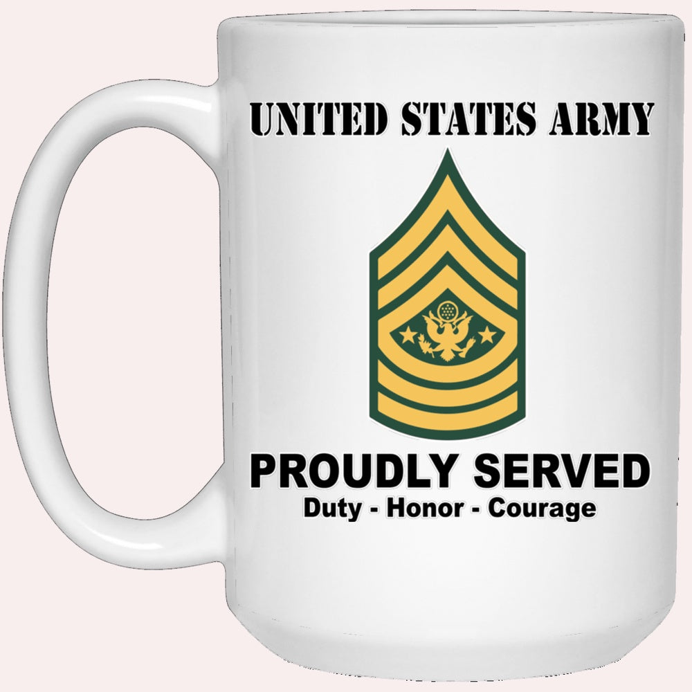 Us Army Mug, Veterans Mug, US Army E9 Sergeant Major of the Army E9 SMA Noncommissioned Officer (Special) Ranks White Coffee Mug