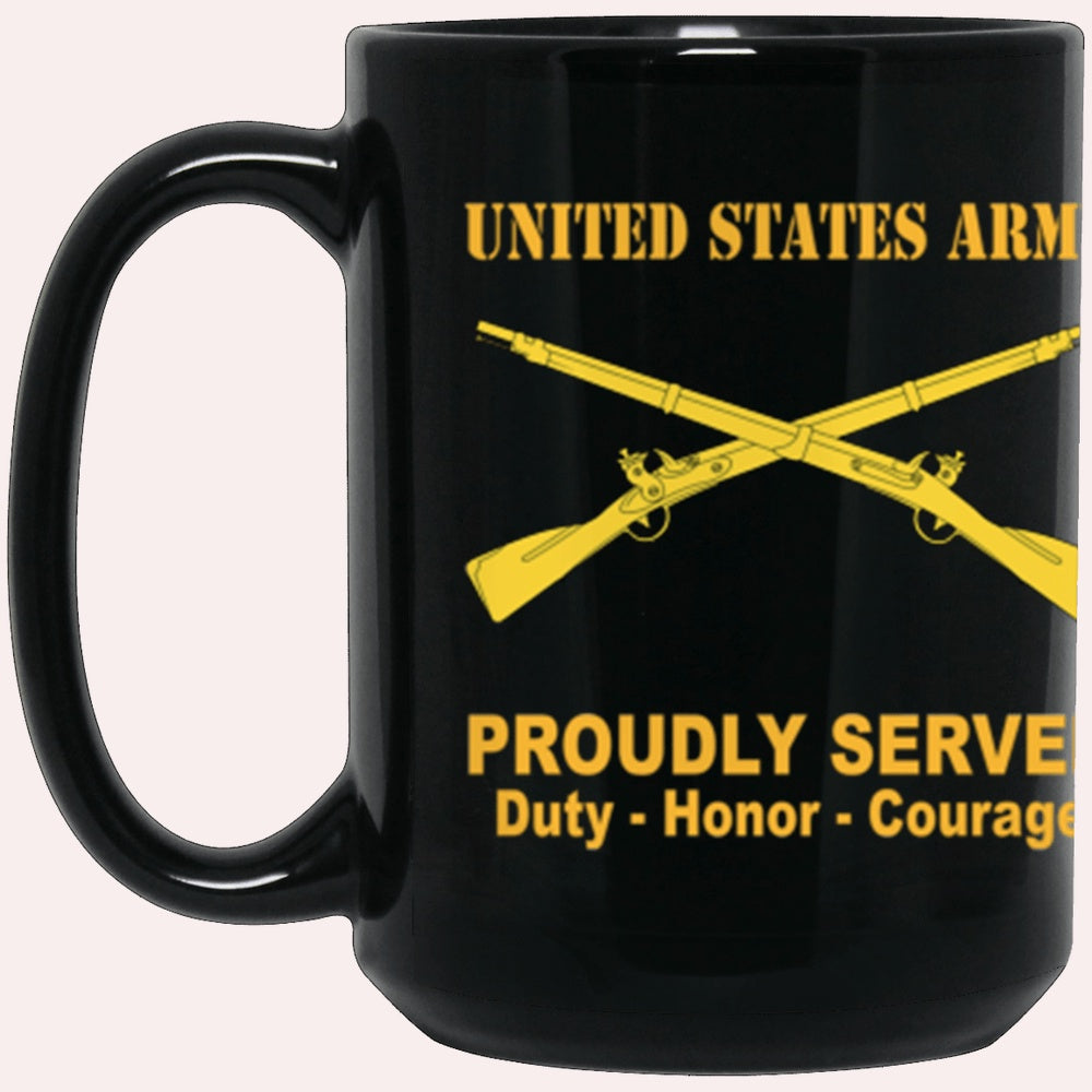Us Army Mug, Veterans Mug, US Army Infantry Proudly Served Core Values Black Mug, Us Army Coffee Mug, Military Coffee Mugs