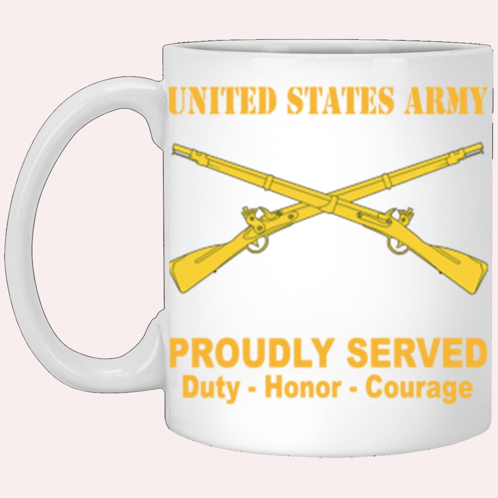Us Army Mug, Veterans Mug, US Army Infantry Proudly Served Core Values White Mug, Us Army Coffee Mug, Military Coffee Mugs