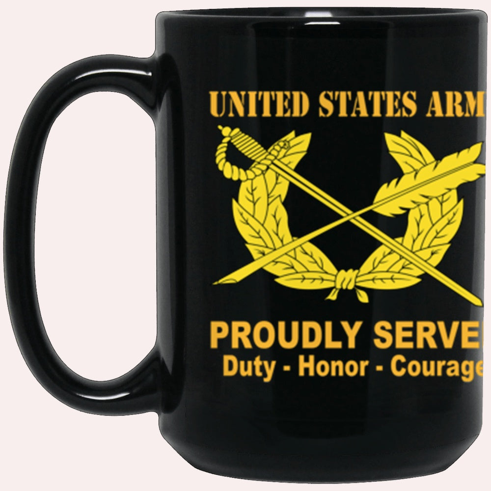 Us Army Mug, Veterans Mug, US Army Judge Advocate General's Corps Proudly Served Core Values Black Mug