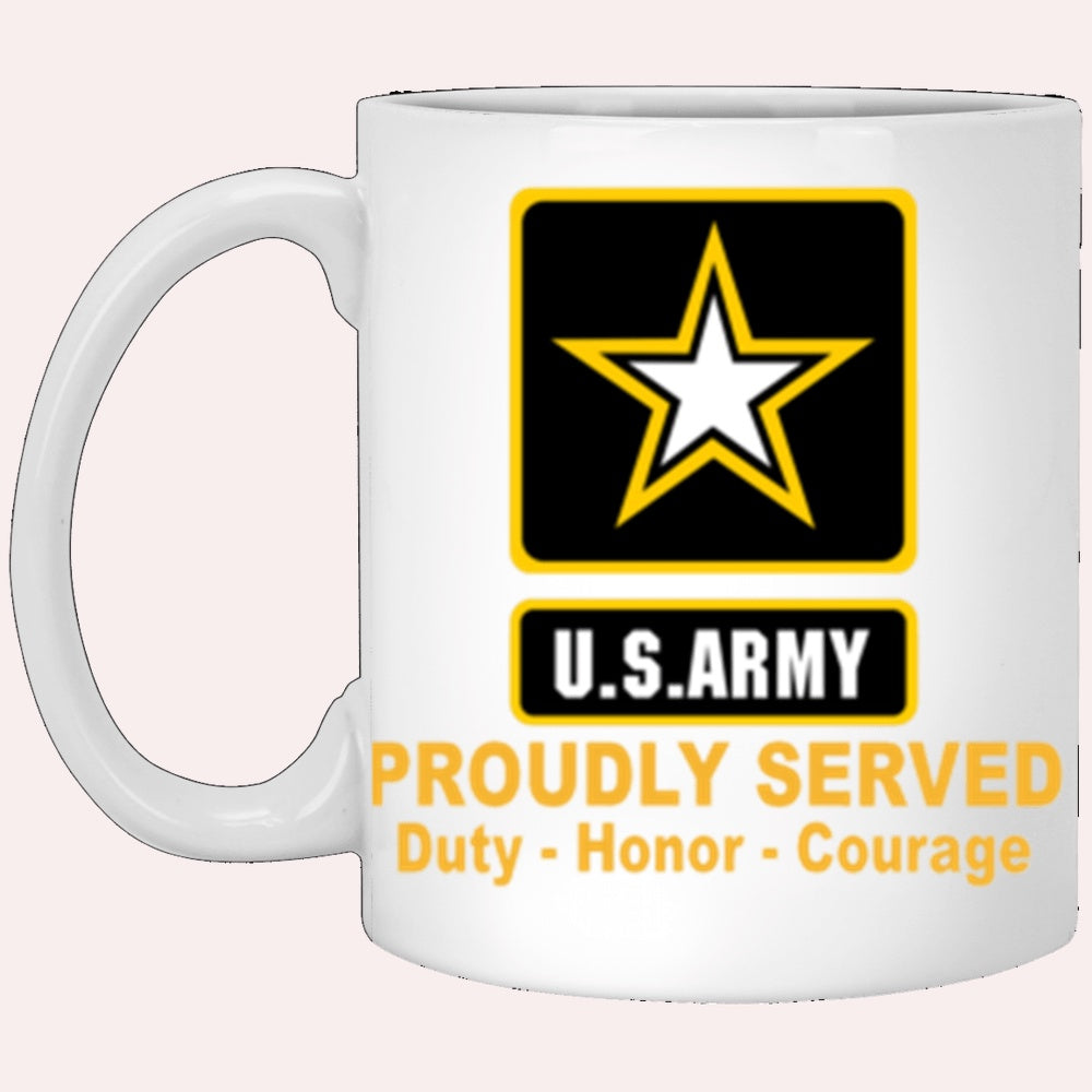 Us Army Mug, Veterans Mug, US Army Logo Proudly Served Core Values White Mug, Us Army Coffee Mug, Military Coffee Mugs