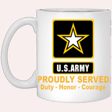 Us Army Mug, Veterans Mug, US Army Logo Proudly Served Core Values White Mug, Us Army Coffee Mug, Military Coffee Mugs