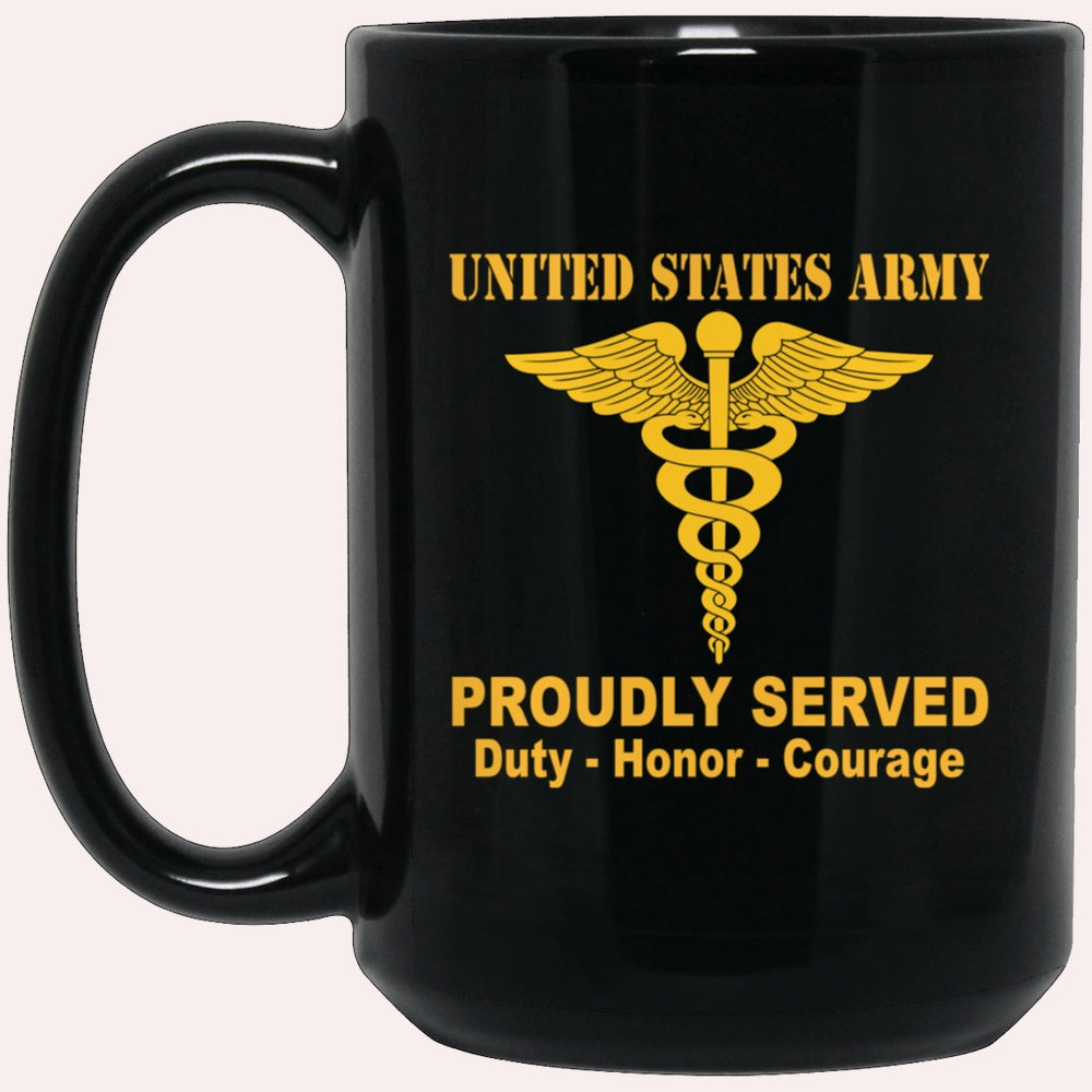 Us Army Mug, Veterans Mug, US Army Medical Corps Black Mug, Us Army Coffee Mug, Military Coffee Mugs