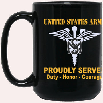 Us Army Mug, Veterans Mug, US Army Medical Service Corps Black Mug, Us Army Coffee Mug, Military Coffee Mugs