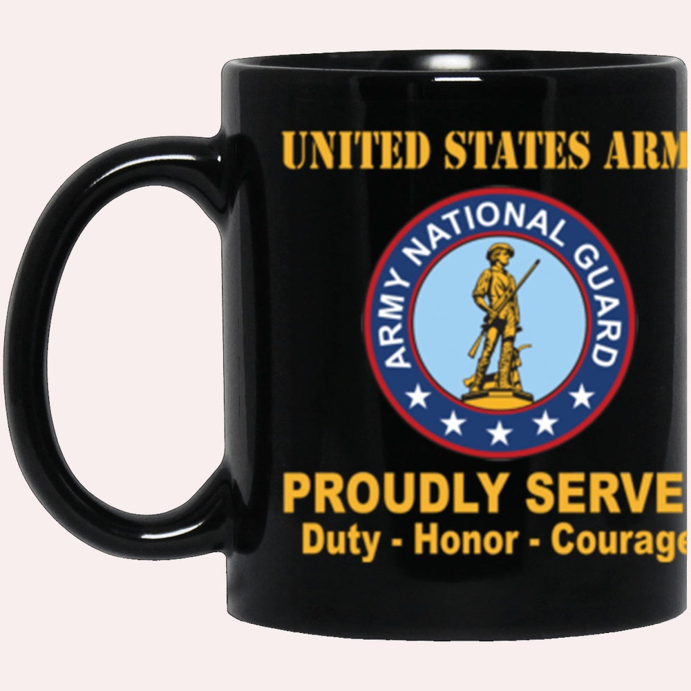 Us Army Mug, Veterans Mug, US Army National Guard Proudly Served Core Values 11 oz. Black Mug, Us Army Coffee Mug, Military Coffee Mugs