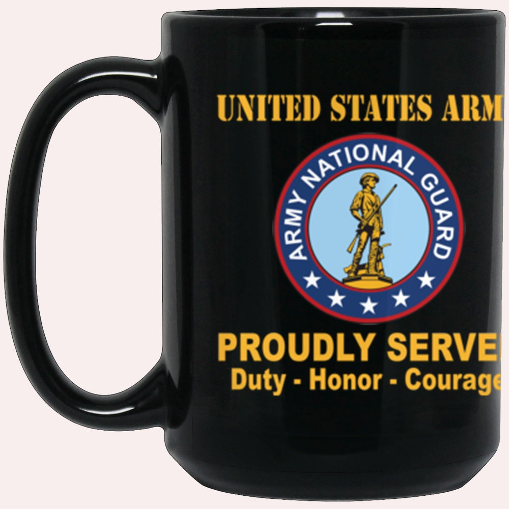 Us Army Mug, Veterans Mug, US Army National Guard Proudly Served Core Values Black Mug, Us Army Coffee Mug, Military Coffee Mugs
