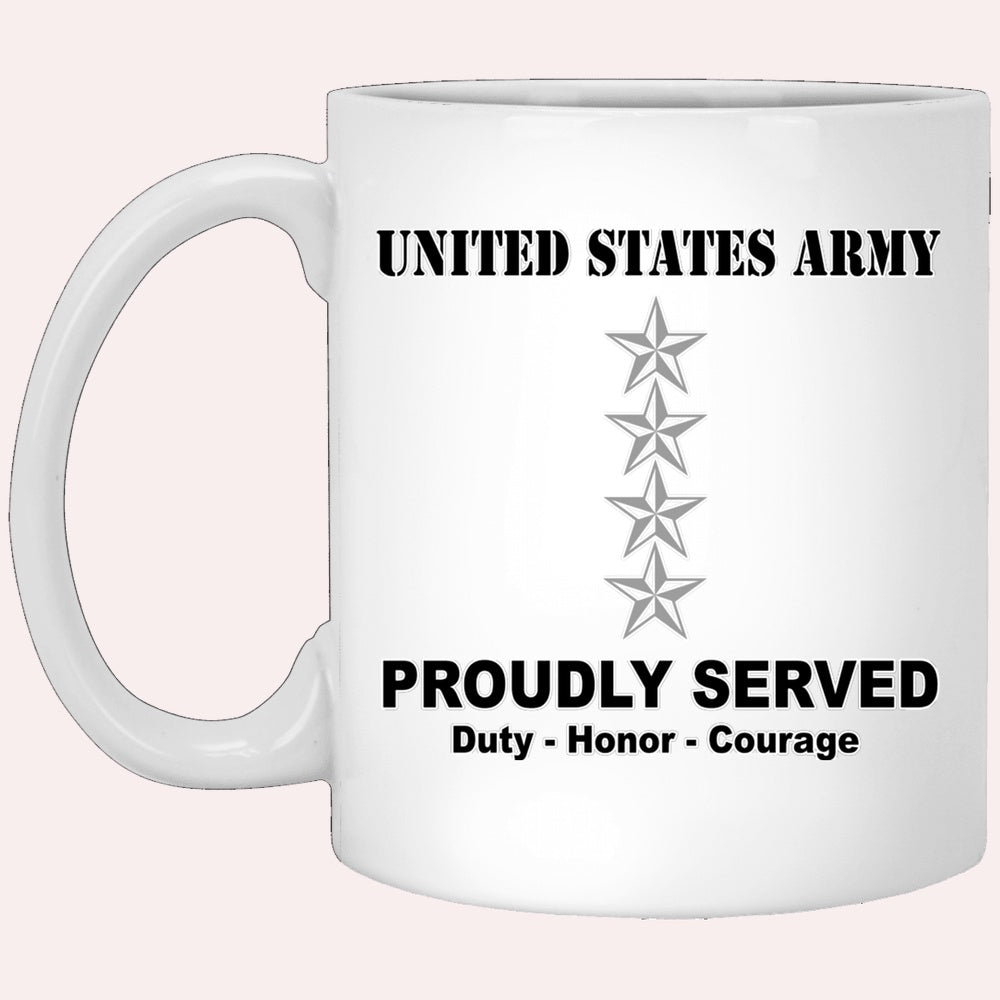 Us Army Mug, Veterans Mug, US Army O10 General O10 GEN General Officer Ranks White Coffee Mug, Us Army Coffee Mug, Military Coffee Mugs