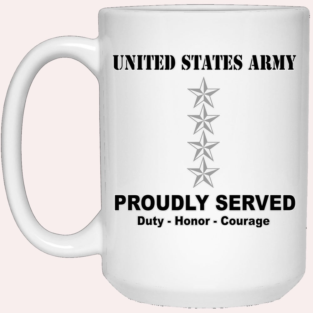 Us Army Mug, Veterans Mug, US Army O10 General O10 GEN General Officer Ranks White Coffee Mug, Us Army Coffee Mug, Military Coffee Mugs