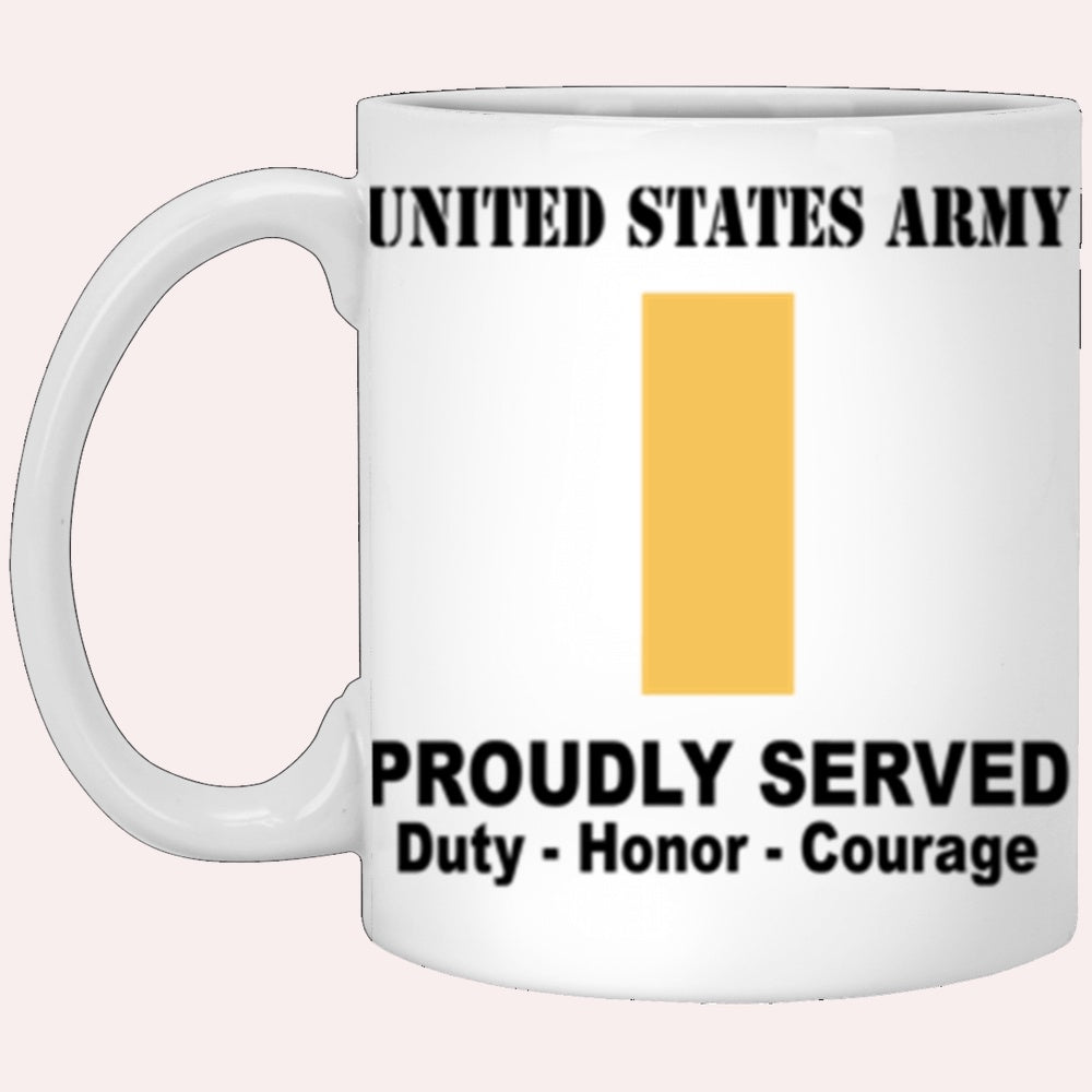 Us Army Mug, Veterans Mug, US Army O1 Second Lieutenant O1 2LT Commissioned Officer Ranks Proudly Served Core Values White Mug