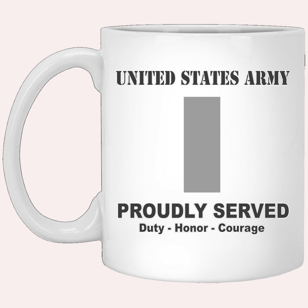 Us Army Mug, Veterans Mug, US Army O2 First Lieutenant O2 1LT Commissioned Officer Ranks White Coffee Mug