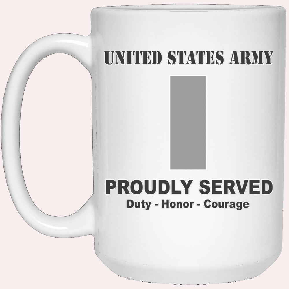 Us Army Mug, Veterans Mug, US Army O2 First Lieutenant O2 1LT Commissioned Officer Ranks White Coffee Mug