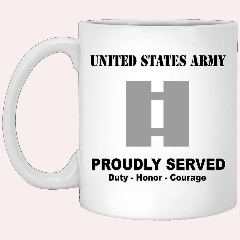Us Army Mug, Veterans Mug, US Army O3 Captain O3 CPT Commissioned Officer Ranks White Coffee Mug