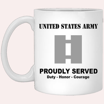 Us Army Mug, Veterans Mug, US Army O3 Captain O3 CPT Commissioned Officer Ranks White Coffee Mug
