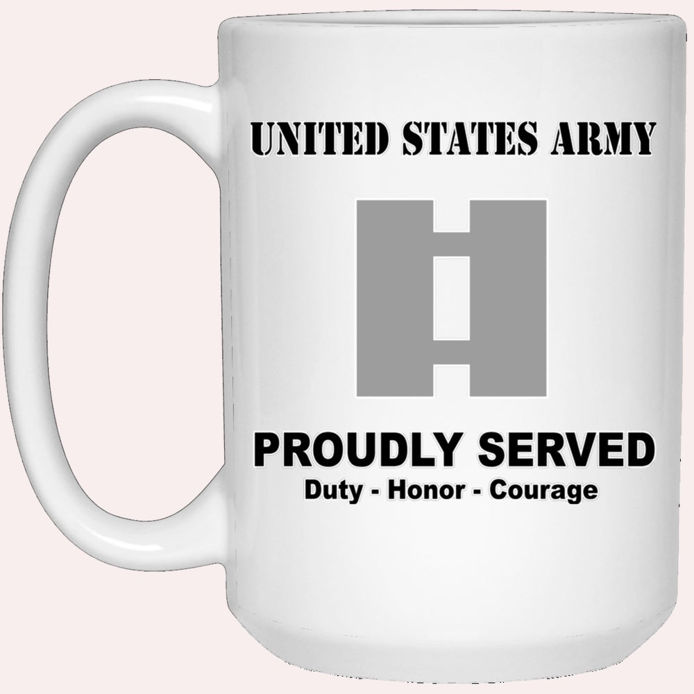 Us Army Mug, Veterans Mug, US Army O3 Captain O3 CPT Commissioned Officer Ranks White Coffee Mug