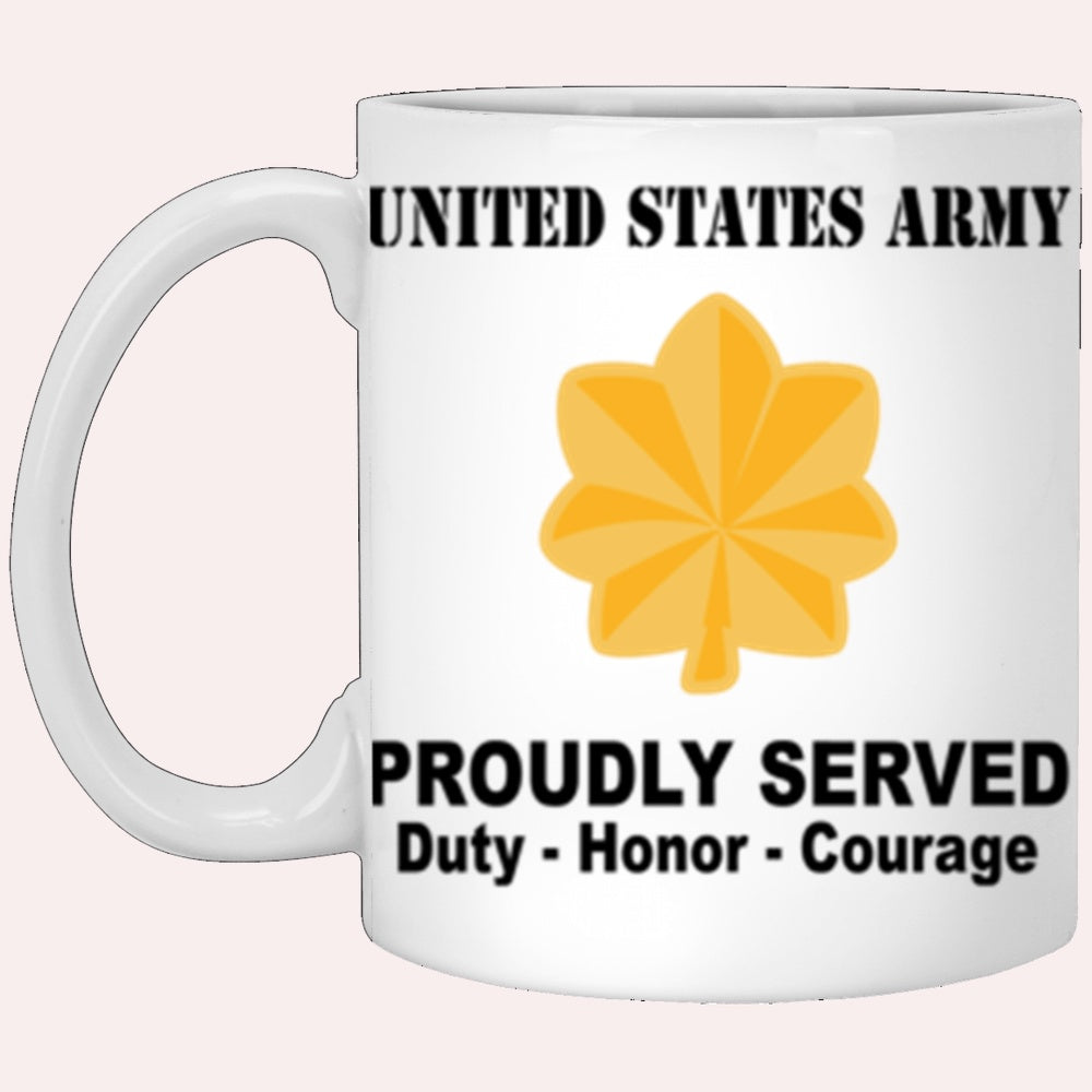 Us Army Mug, Veterans Mug, US Army O4 Major O4 MAJ Field Officer Ranks Proudly Served Core Values White Mug