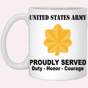 Us Army Mug, Veterans Mug, US Army O4 Major O4 MAJ Field Officer Ranks Proudly Served Core Values White Mug